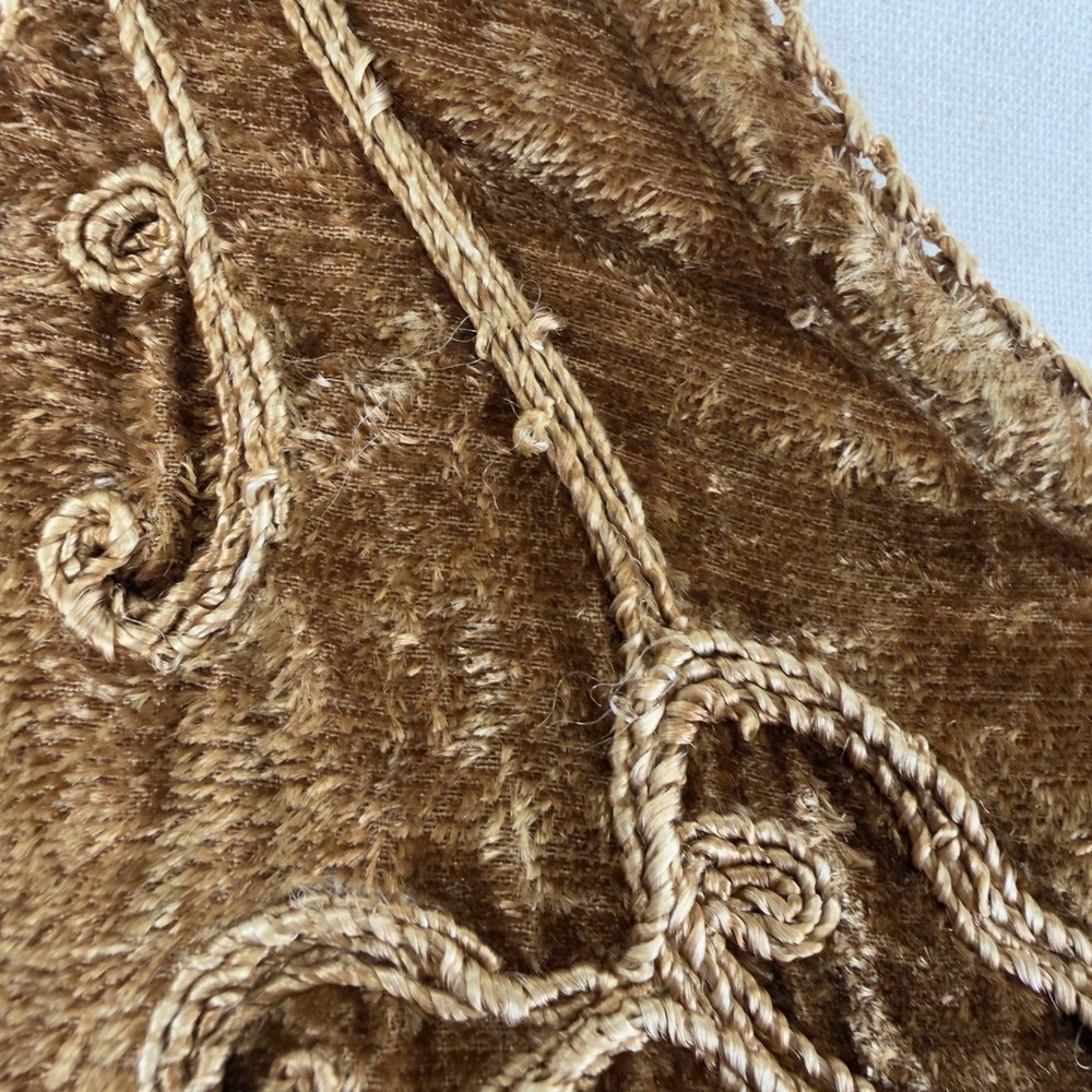 VTG Just Cruising Top Womens L* Yellow Embroidered Tie Back Hippie Boho Festival - Picture 13 of 15